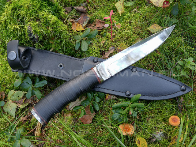 Нож "Гюрза-2" сталь 95Х18, рукоять наборная кожа, сталь (Титов & Солдатова)