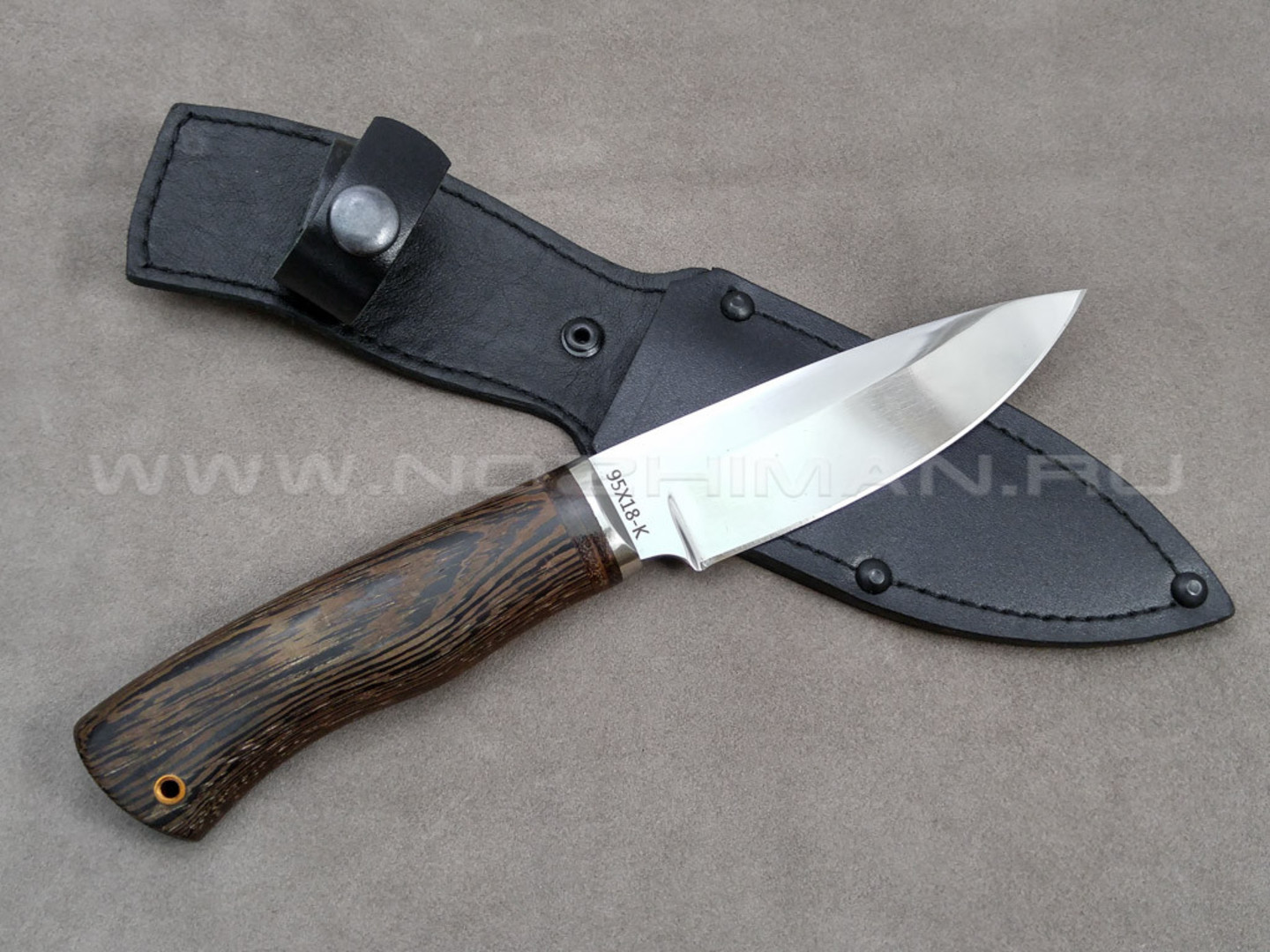 Нож "Пласт-2Т" сталь 95Х18, рукоять сапеле (Титов & Солдатова)