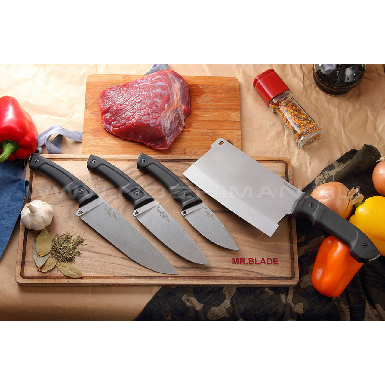 Mr.Blade кухонный набор ножей "Tactical Kitchen Knives" сталь Aus-8, рукоять Kraton
