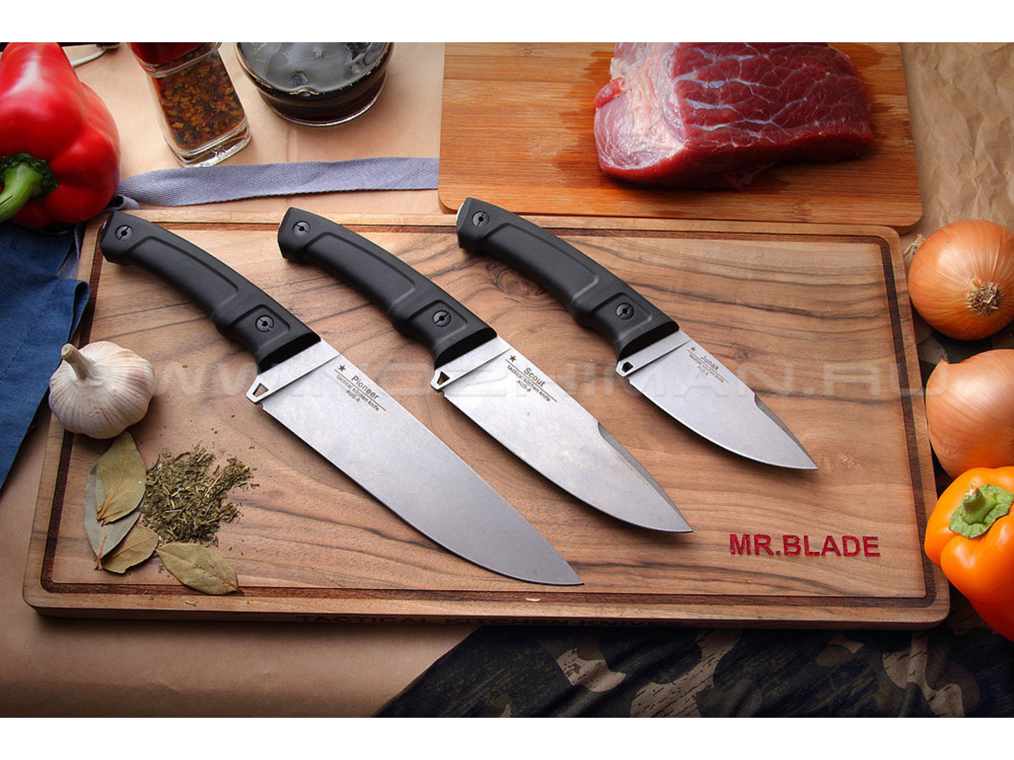 Mr.Blade кухонный набор ножей "Tactical Kitchen Knives" сталь Aus-8, рукоять Kraton