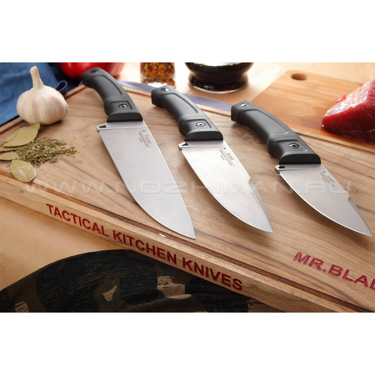 Mr.Blade кухонный набор ножей "Tactical Kitchen Knives" сталь Aus-8, рукоять Kraton