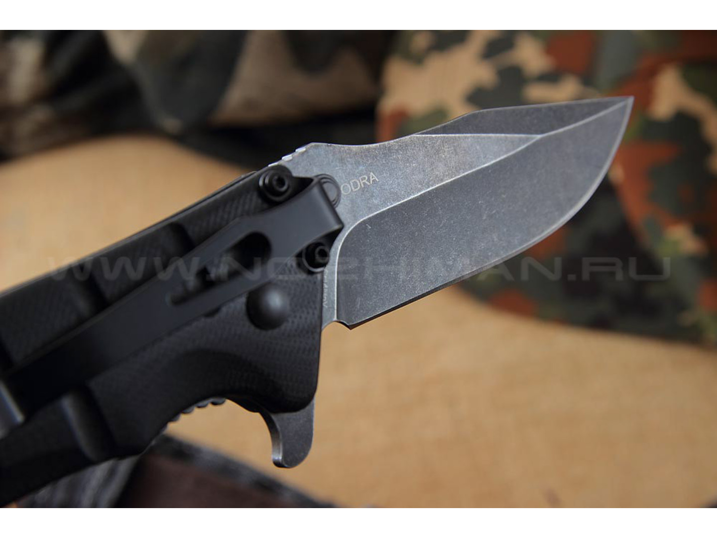 Shifter нож Odra сталь 8Cr14Mov blackwash, рукоять G10 black