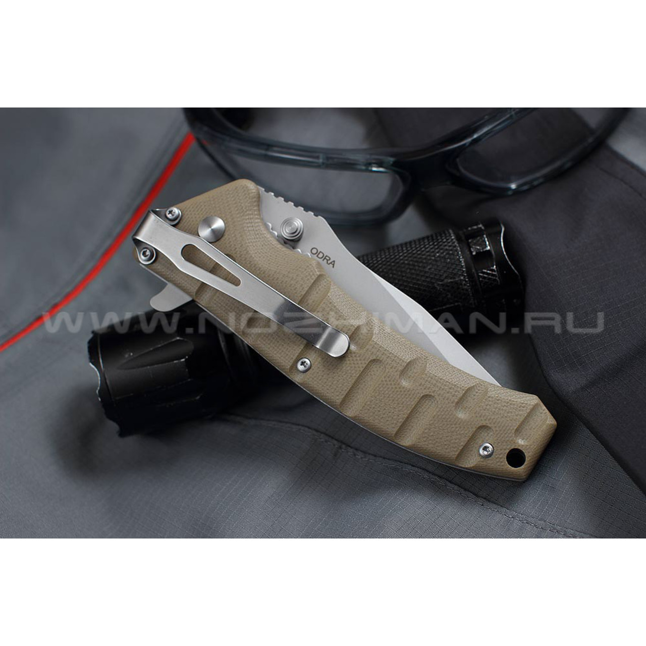 Shifter нож Odra сталь 8Cr14Mov bead-blast, рукоять G10 tan