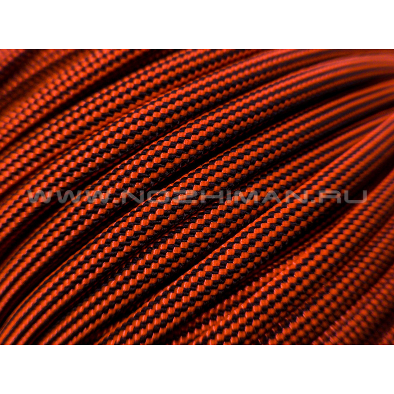 Paracord 550 Safety Orange & Black Stripes