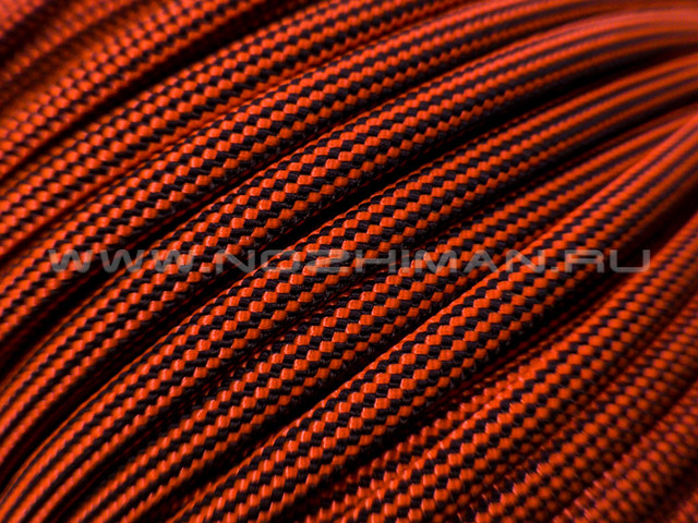 Paracord 550 Safety Orange & Black Stripes