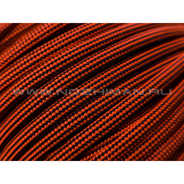 Paracord 550 Safety Orange & Black Stripes