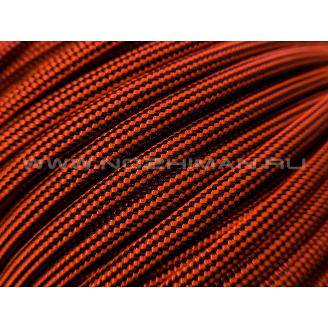 Paracord 550 Safety Orange & Black Stripes