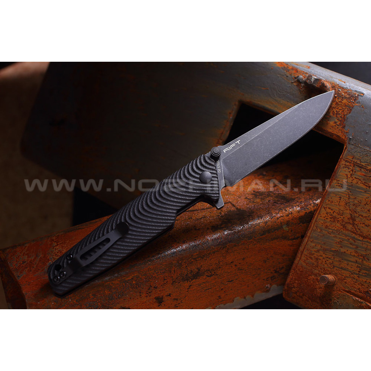 Shifter нож Rift сталь D2 блэквош, G10 black