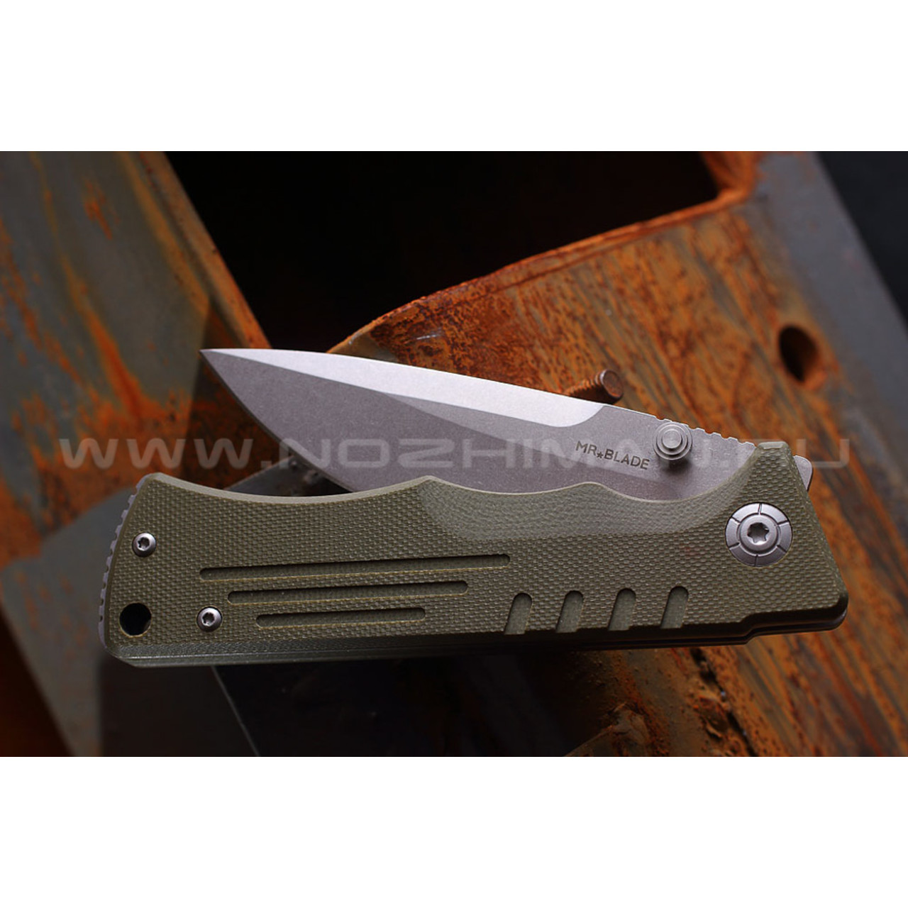 Shifter нож Split сталь D2, рукоять G10 oliva