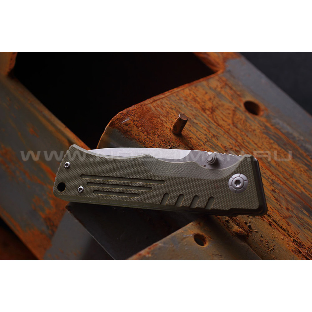 Shifter нож Split сталь D2, рукоять G10 oliva