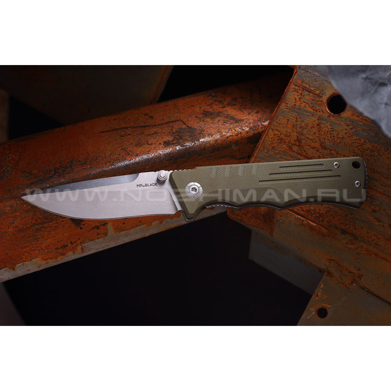 Shifter нож Split сталь D2, рукоять G10 oliva