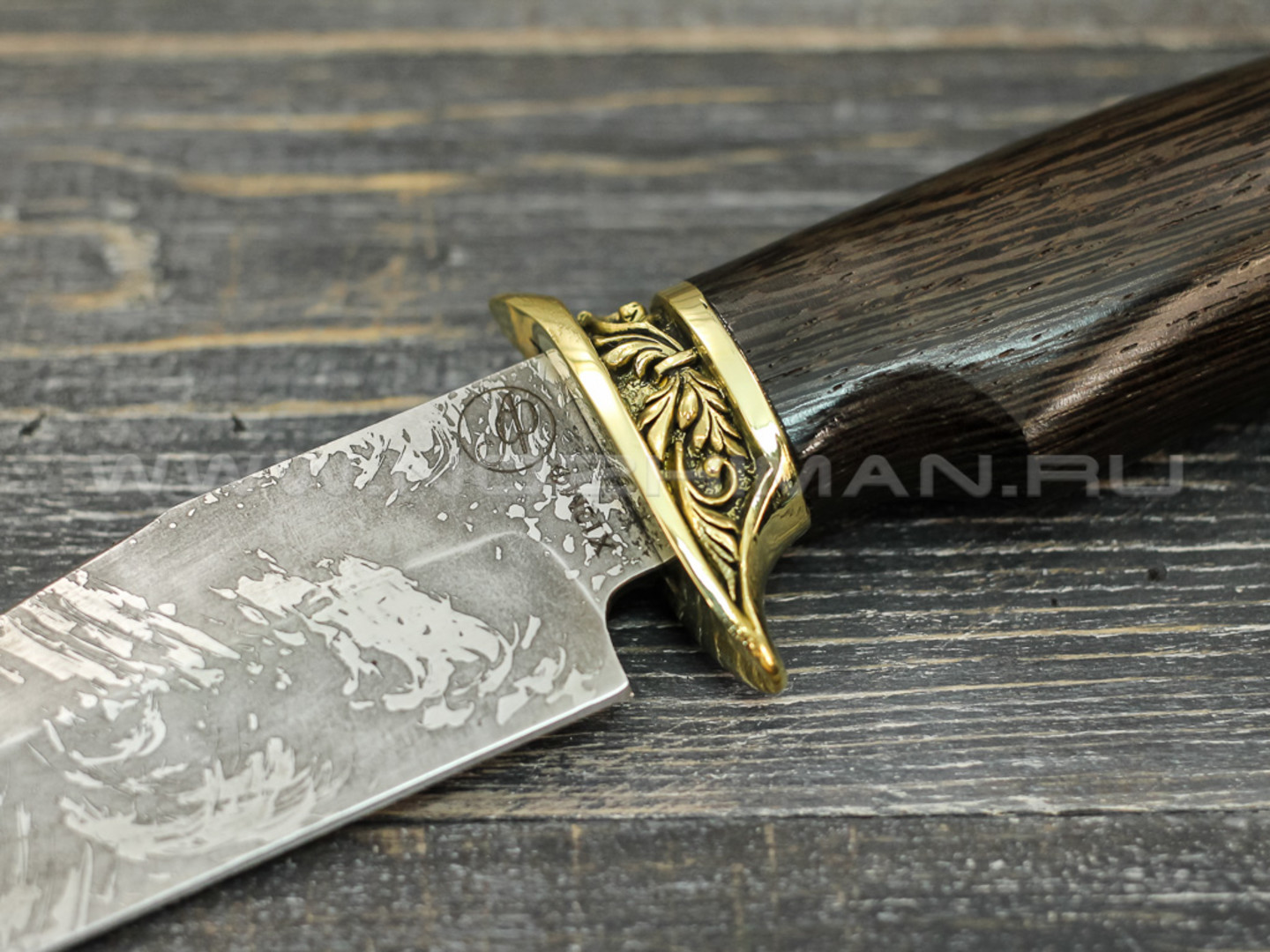 Нож "Рыбак" Х12МФ, граб, латунь (2)