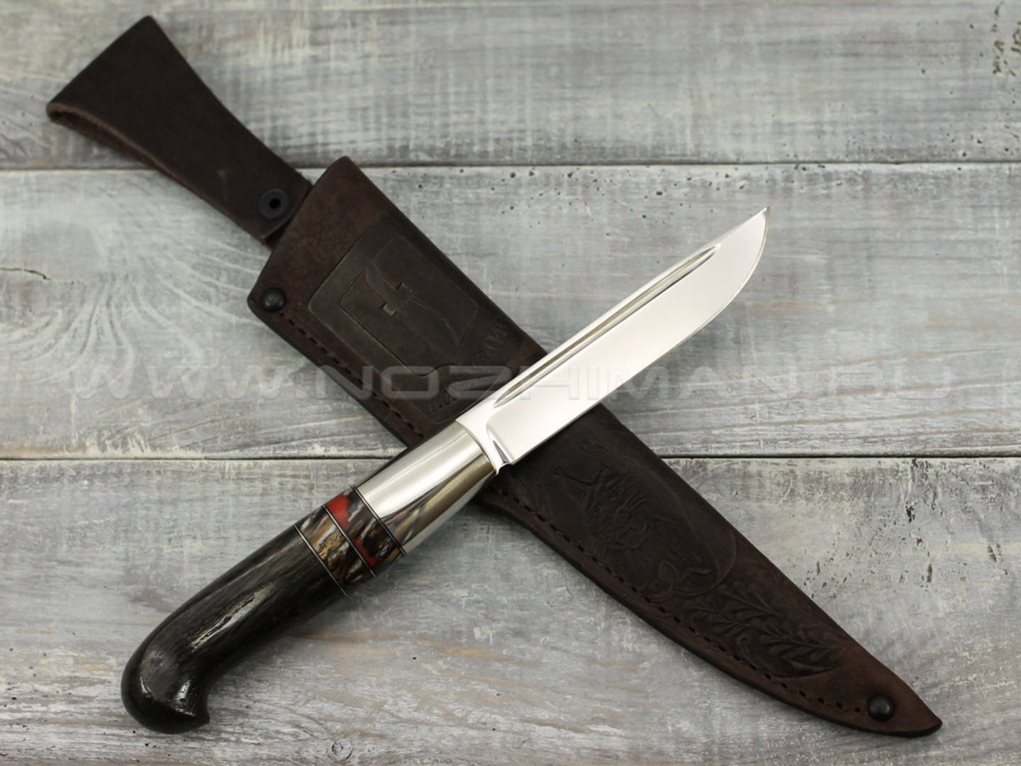 Нож "Финский" Vanadis 10, морёный дуб, зуб мамонта