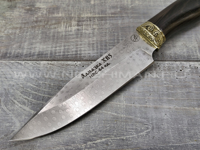 Нож "Ворон" Алмазка ХВ5, граб, латунь