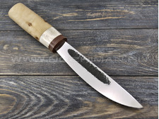 Нож "Якутский" Х12МФ, карельская береза, рог лося