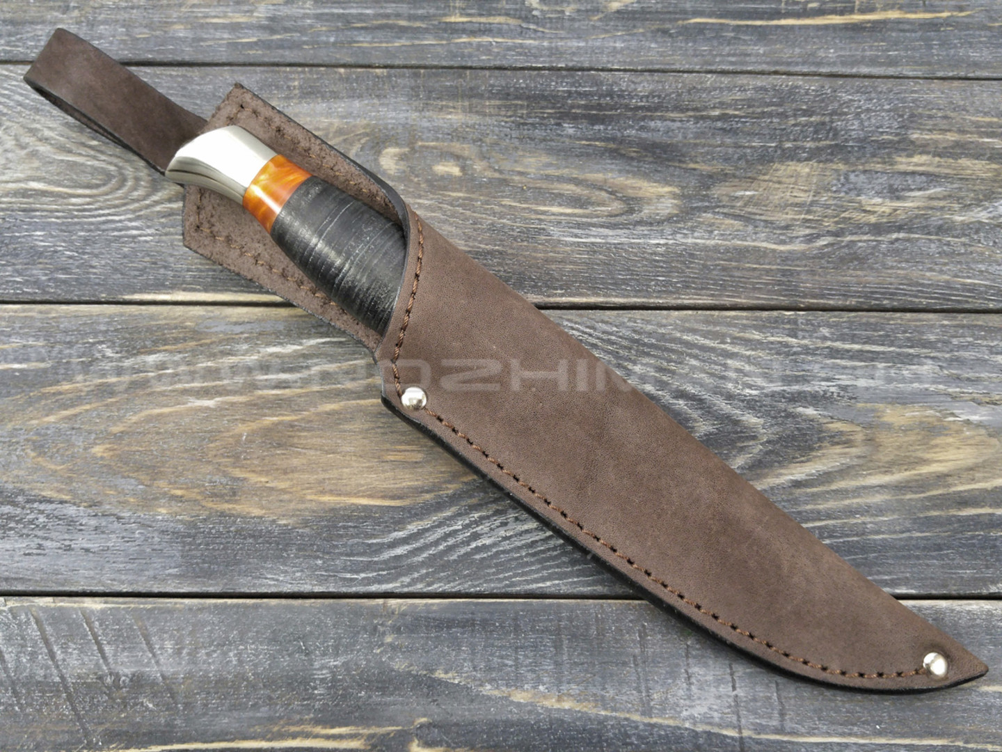 Нож "Проворный" Х12МФ, наборная кожа