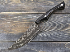 Нож "Судак" Дамаск, рог буйвола
