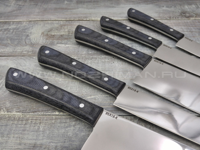 Набор из 5-и кухонных ножей "Т5", 95Х18, микарта