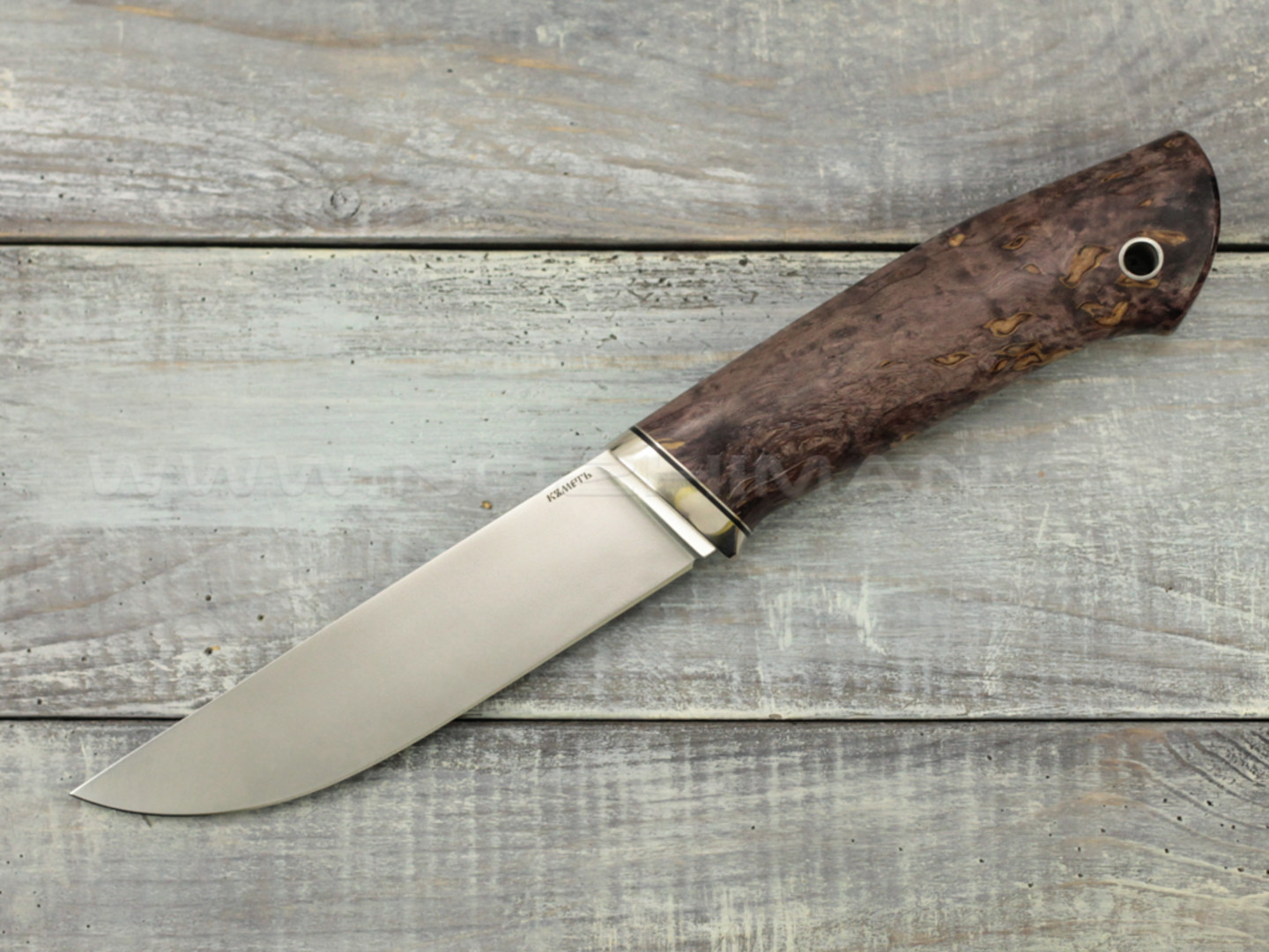Нож "Клык" M390, карельская береза