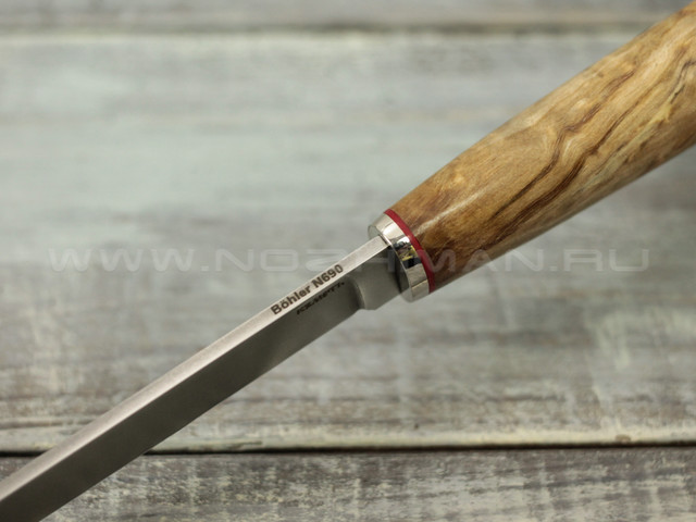 Нож "Шило" N690, карельская береза