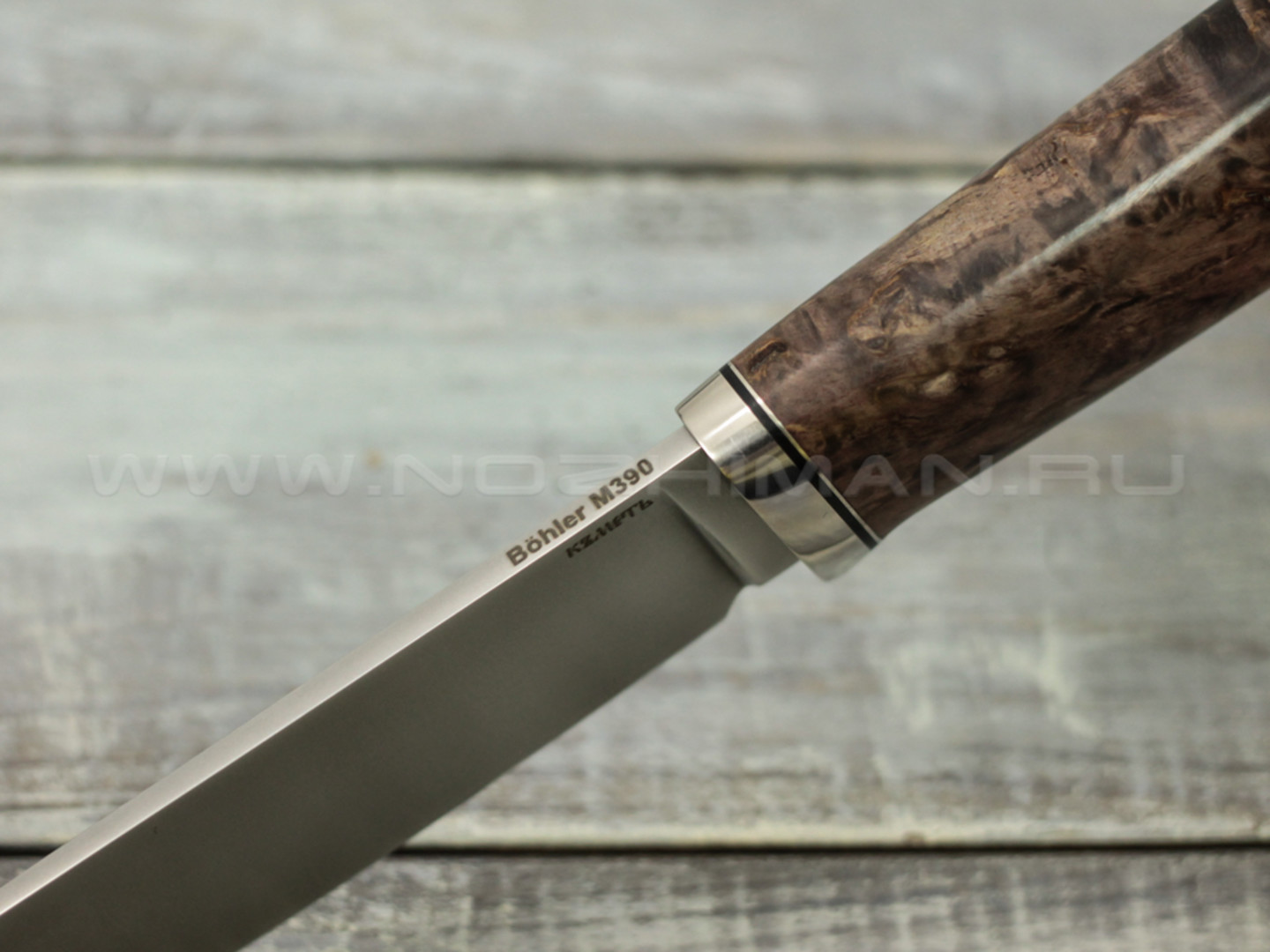 Нож "Скинер" M390, карельская береза