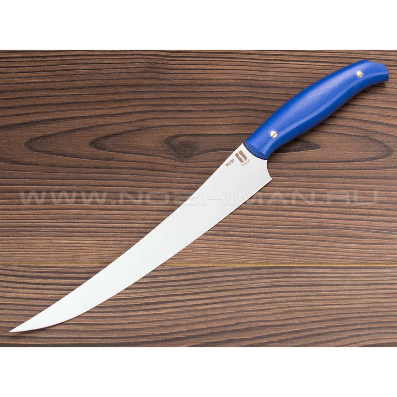 Нож "Филейный-БН" сталь N690, рукоять G10 blue (Наследие)
