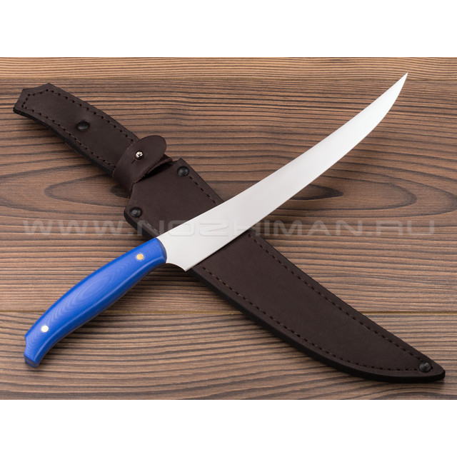 Нож "Филейный-БН" сталь N690, рукоять G10 blue (Наследие)