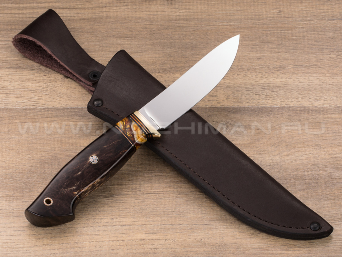 Нож "Скинер-М" Vanadis 10, стаб. карельская береза, бивень мамонта