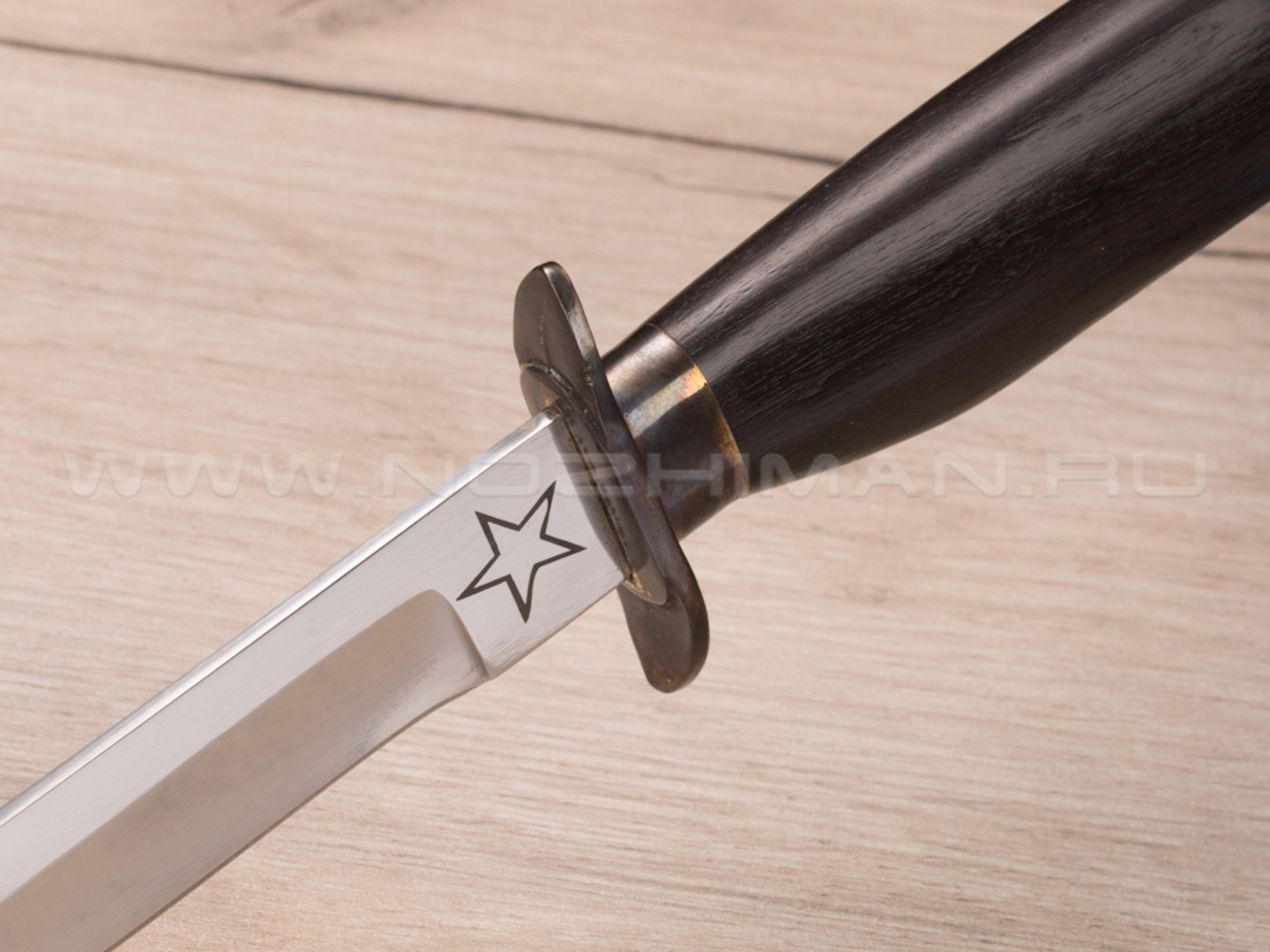 Нож "НР-40" черный, 65Х13, деревянные ножны