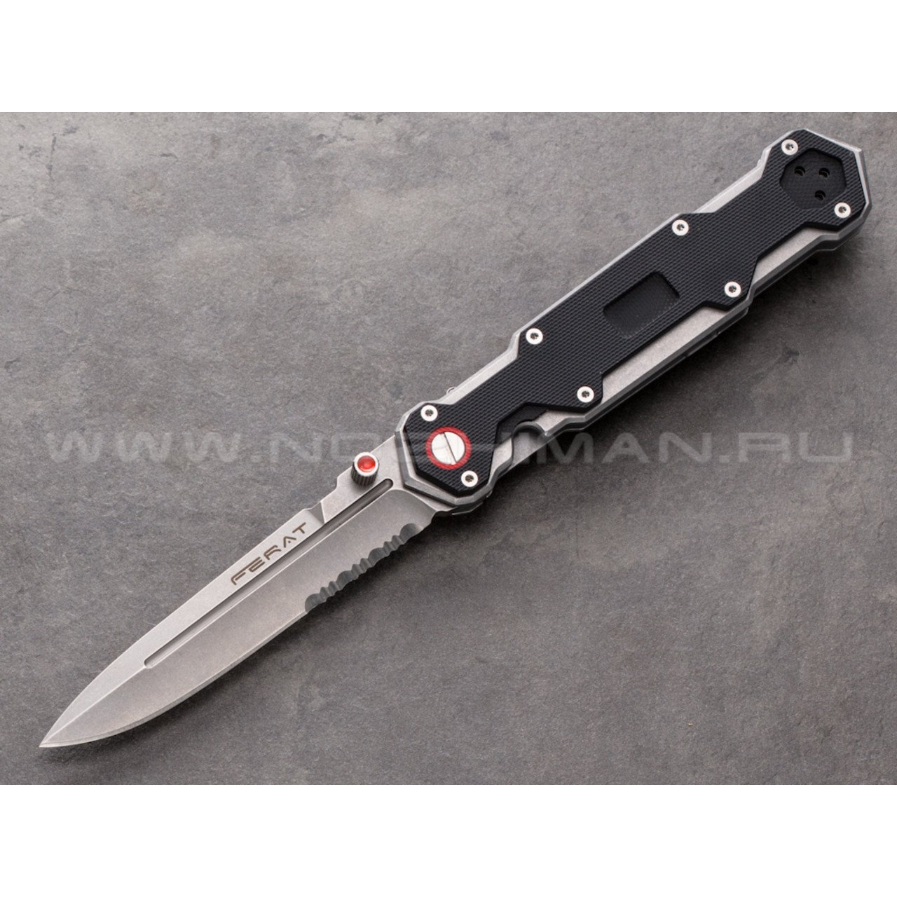 Mr.Blade нож Ferat Стоунвош Serrated сталь D2, рукоять G10