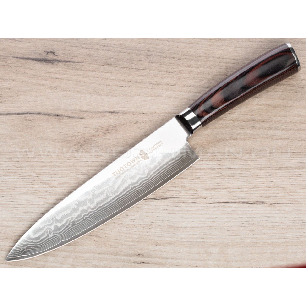Нож Шеф "TW-D7" ламинат VG10, black & brown