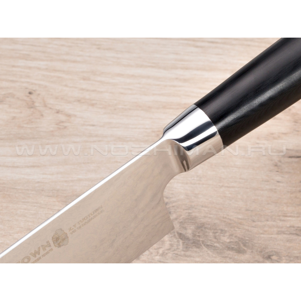 TuoTown нож Nakiri TG-D11 дамасская сталь VG10, рукоять G10 black