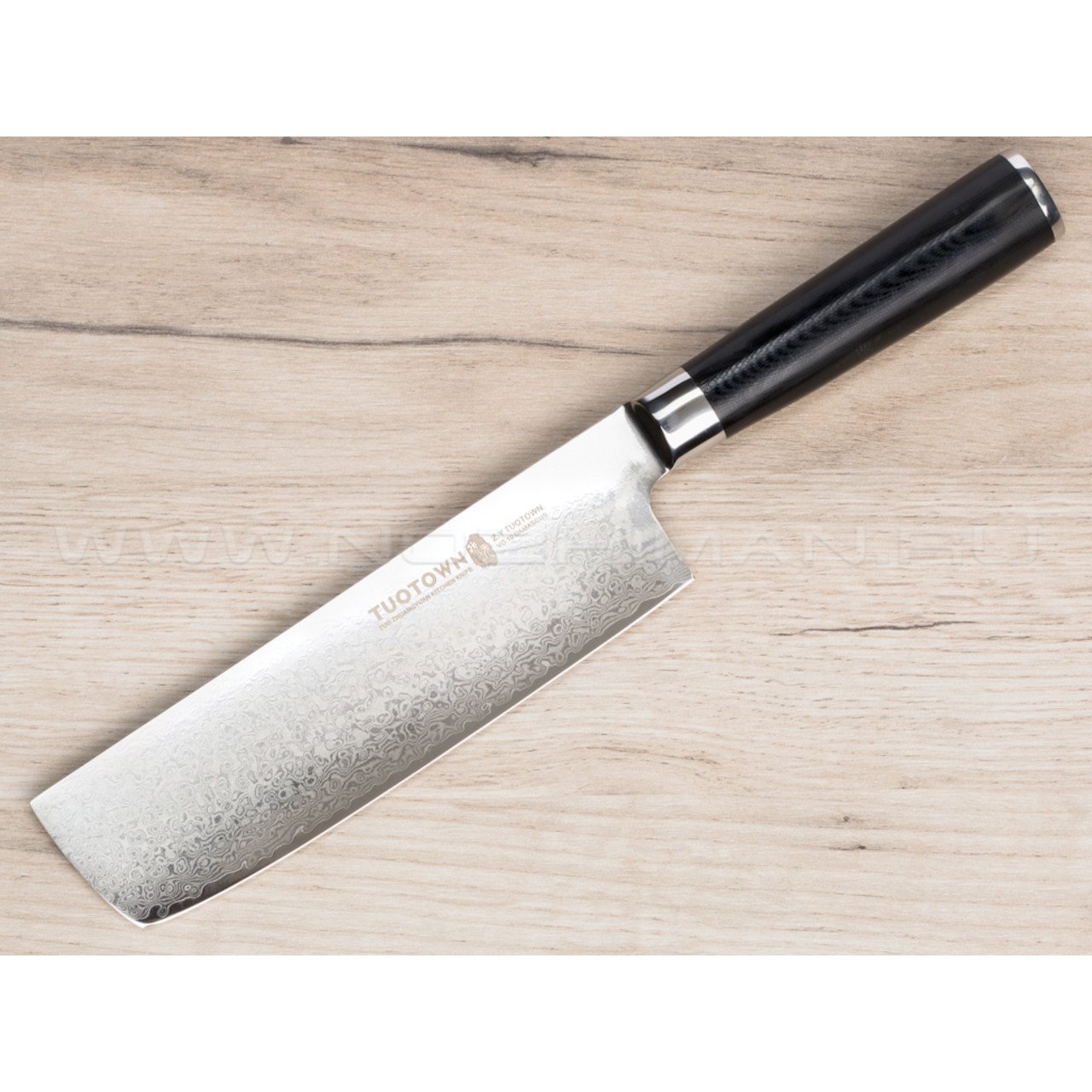 TuoTown нож Nakiri TG-D11 дамасская сталь VG10, рукоять G10 black