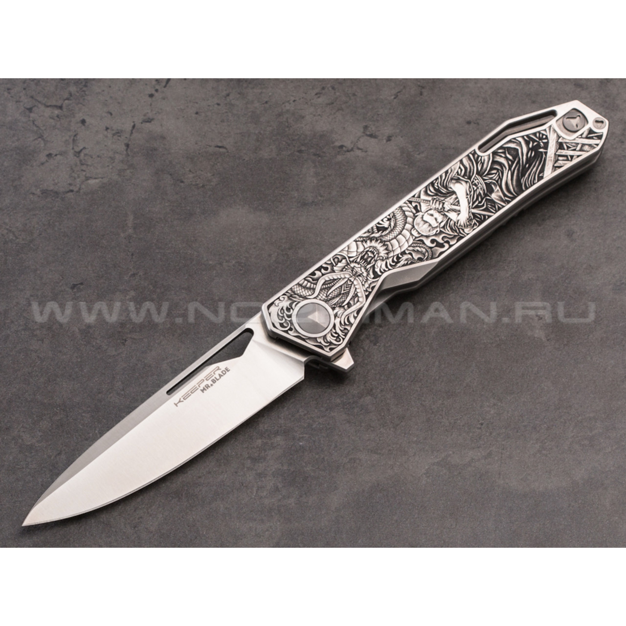 Mr.Blade нож Keeper (Самурай и Дракон) сталь M390, рукоять titanium