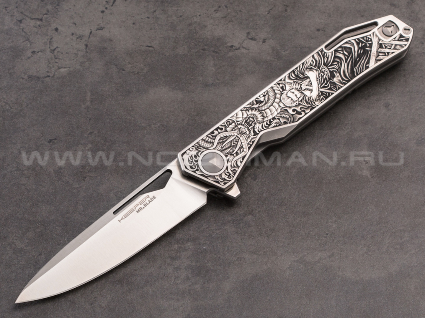 Mr.Blade нож Keeper (Самурай и Дракон) сталь M390, рукоять titanium