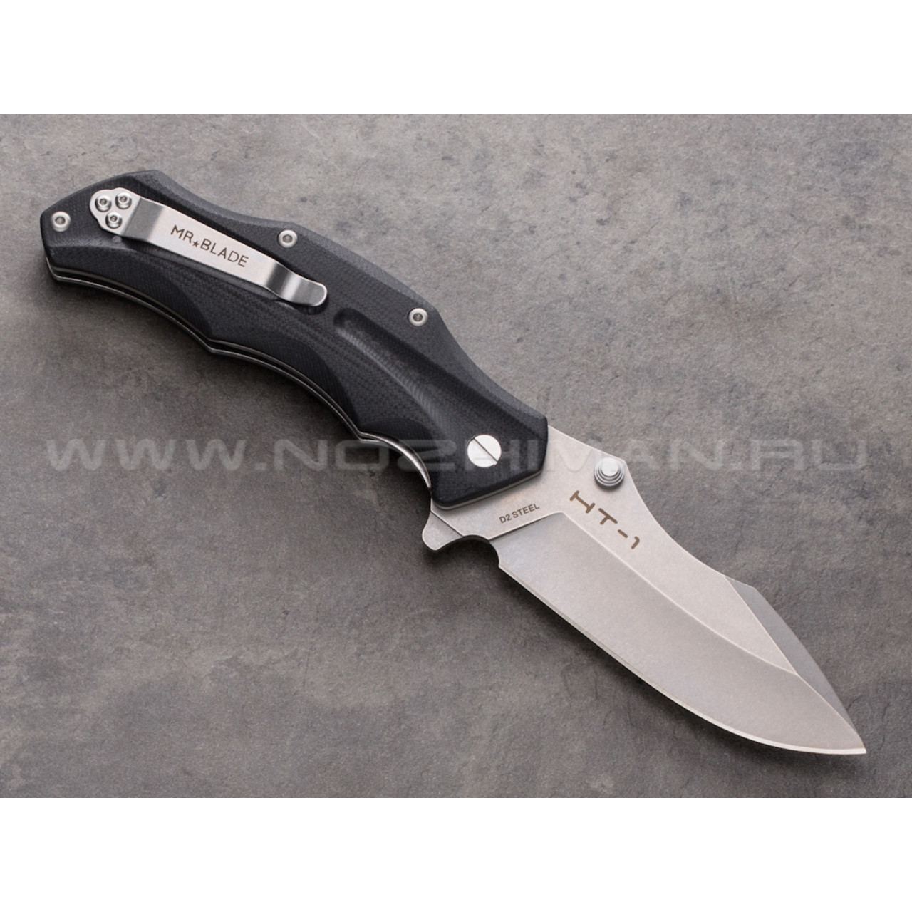 Mr.Blade нож HT-1 стоунвош сталь D2, рукоять G10 (Долг, Честь, Отвага)