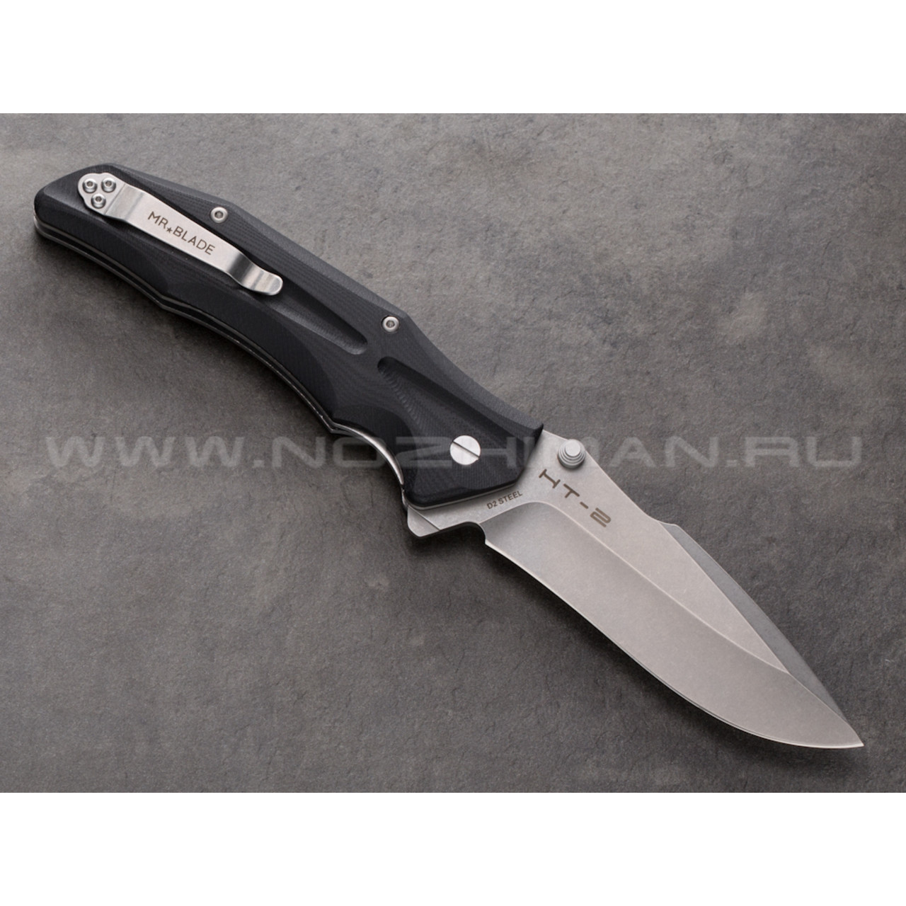 Mr.Blade нож HT-2 стоунвош сталь D2, рукоять G10 (Долг, Честь, Отвага)