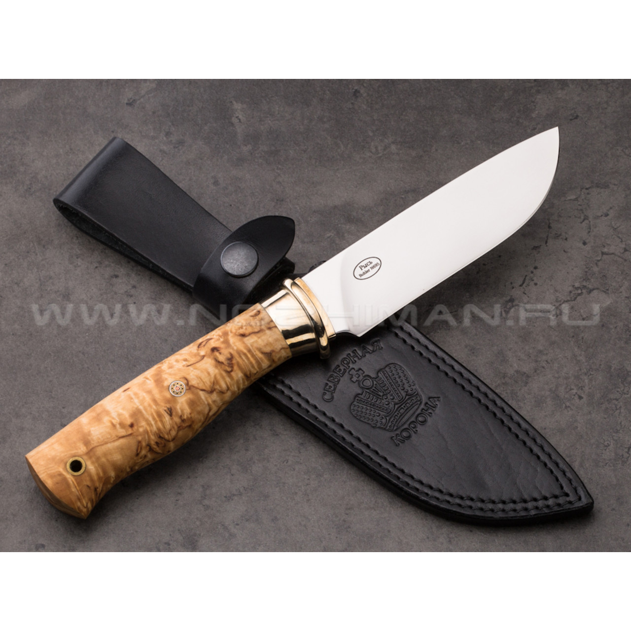 Нож "Рысь" Bohler N695, карельская береза