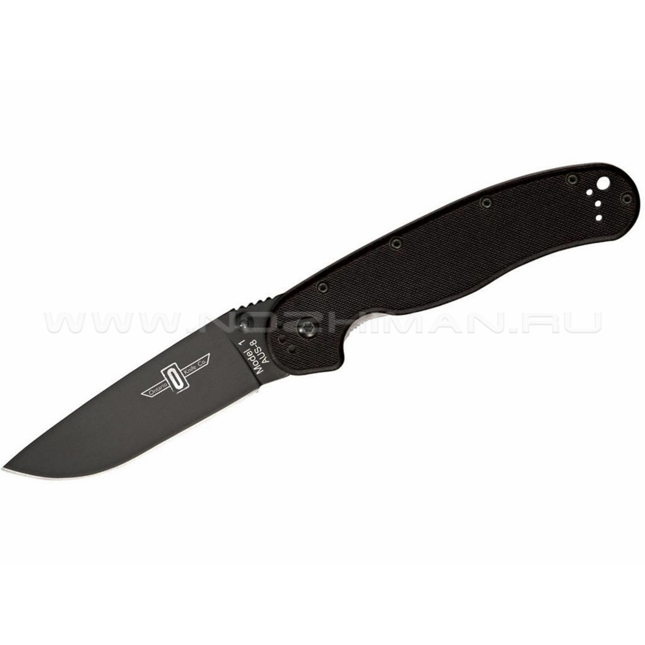 Нож Ontario RAT-1 Black 8846BP сталь Aus-8 рукоять GRN black