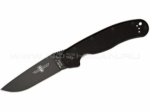 Нож Ontario RAT-1 Black 8846BP сталь Aus-8 рукоять GRN black