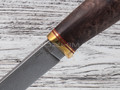 Нож "Ладья" сталь ХВ5, рукоять стаб. карельская береза, латунь