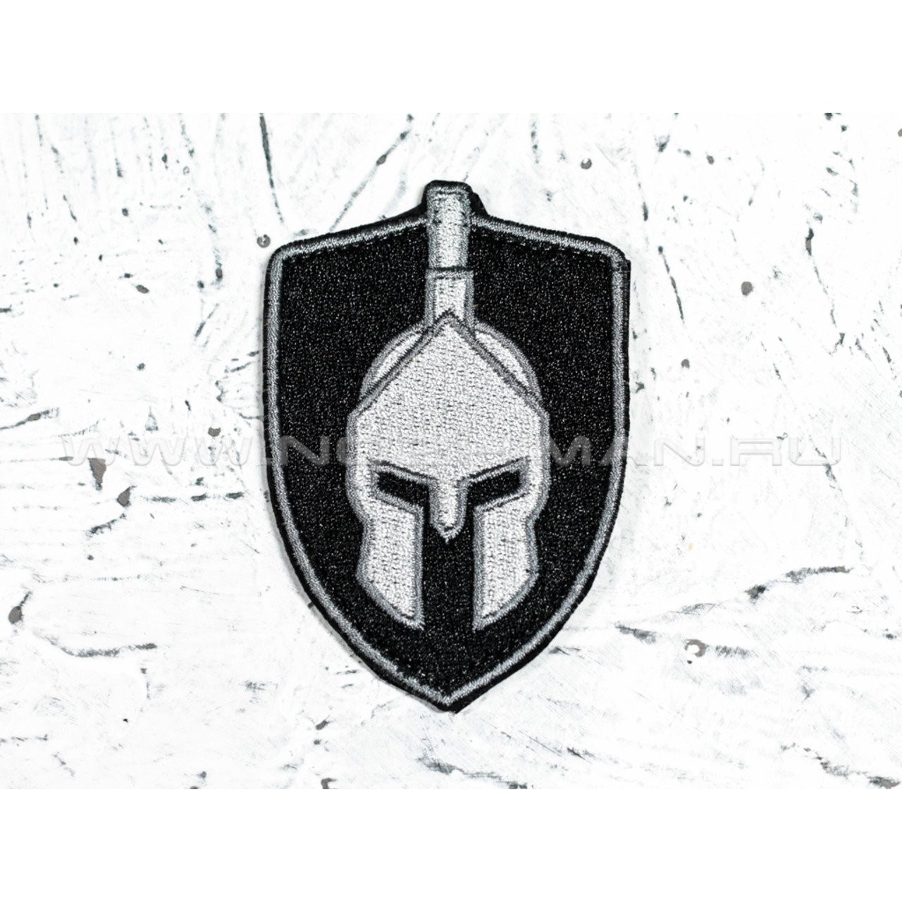 Патч П-18 "Щит Спартанец" серый