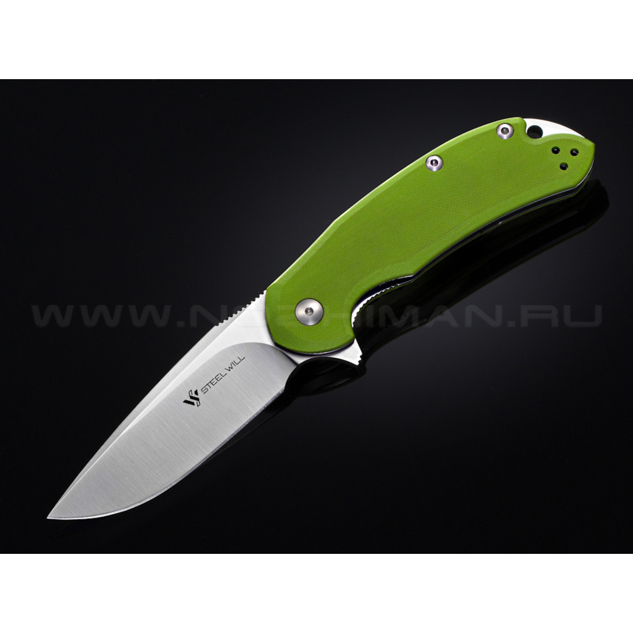 Нож Steel Will Cutjack Mini C22M-2GR сталь M390 рукоять G10 neon green