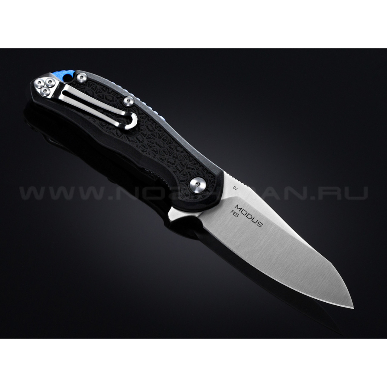 Нож Steel Will Modus F25-11 сталь D2 рукоять FRN black backspacer blue