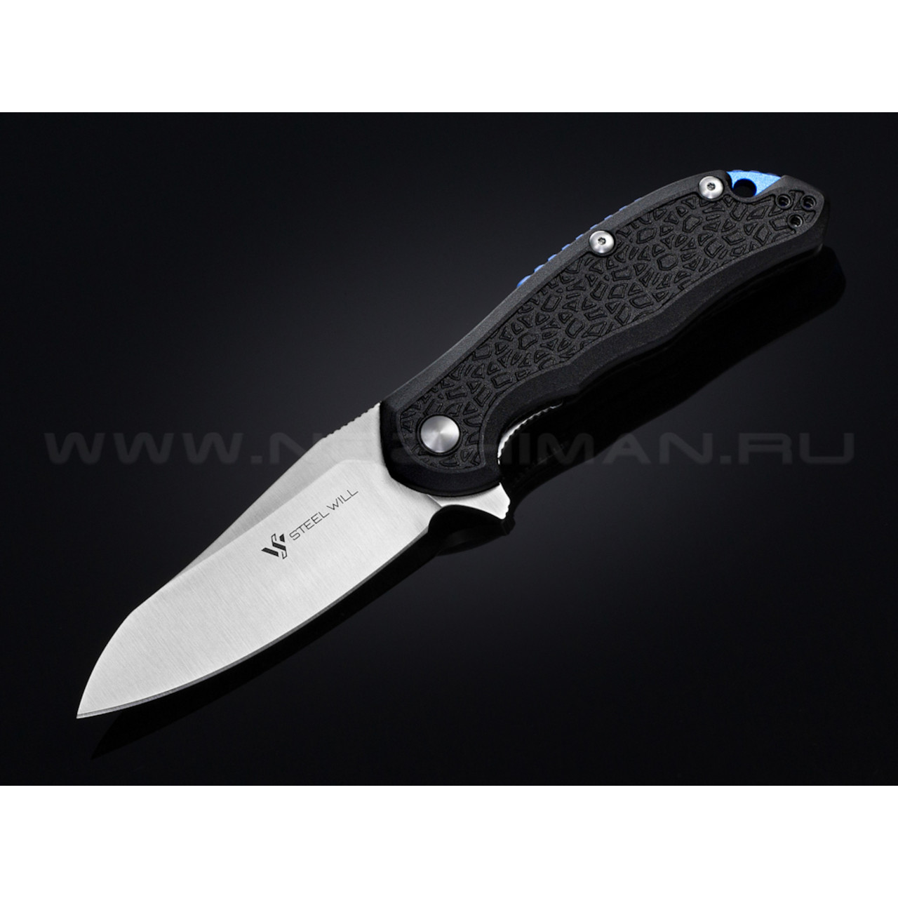 Нож Steel Will Modus F25-11 сталь D2 рукоять FRN black backspacer blue