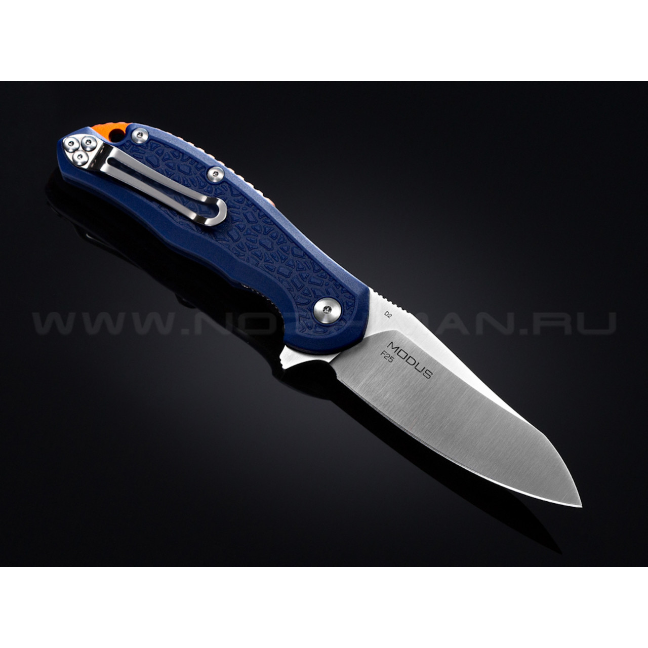 Нож Steel Will Modus F25-13 сталь D2 рукоять FRN blue backspacer orange