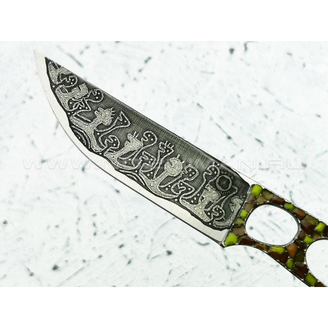 Нож "Выживальщик" 440C, художественное травление, эмаль