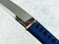 Нож "Бусидо" N690, цуба бронза, менука серебро, паракорд blue