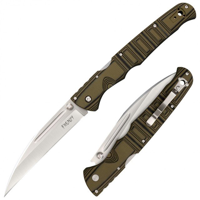 Нож Cold Steel 62P1A Frenzy I сталь S35VN рукоять G10 olive/black
