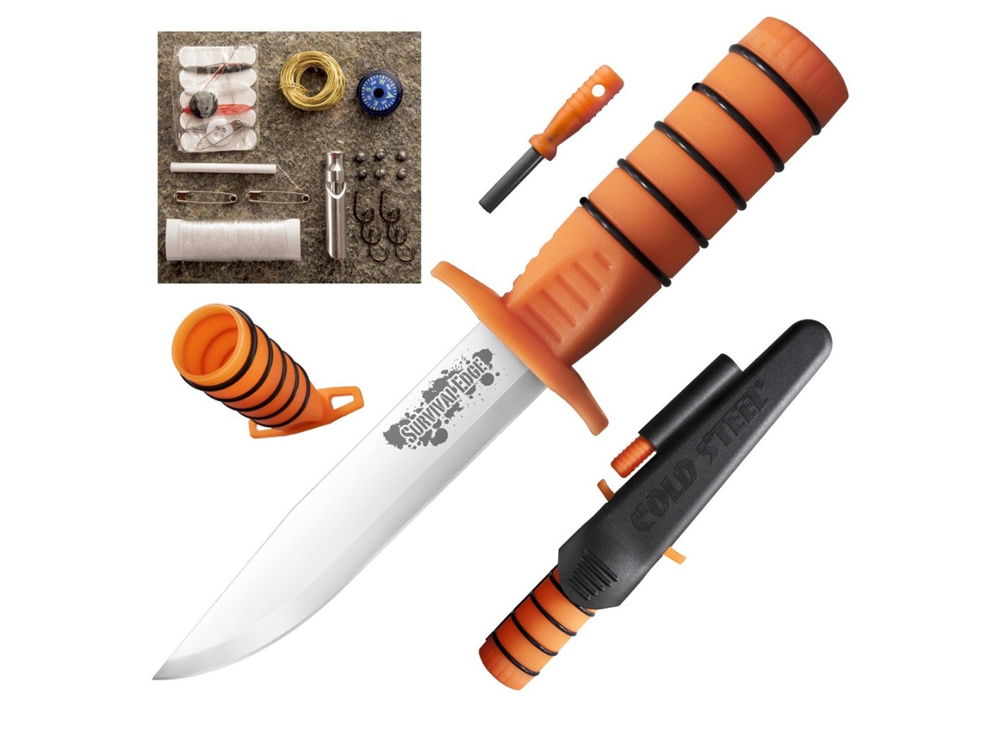 Нож Cold Steel 80PH Survival Edge (Orange) сталь 1.4116 рукоять Polypropylene